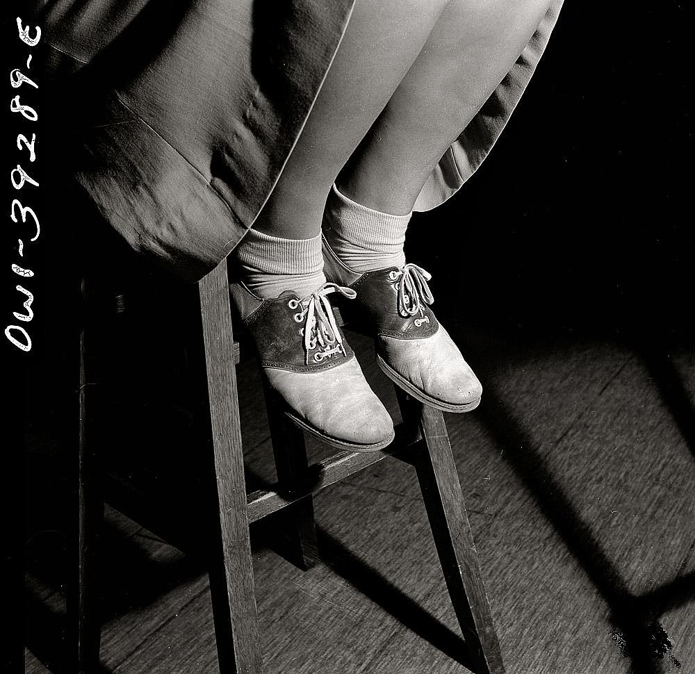 October 1943 Washington, DC Saddle shoes are still popular at Woodrow Wilson High School.jpg